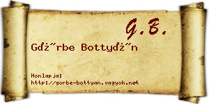 Görbe Bottyán névjegykártya